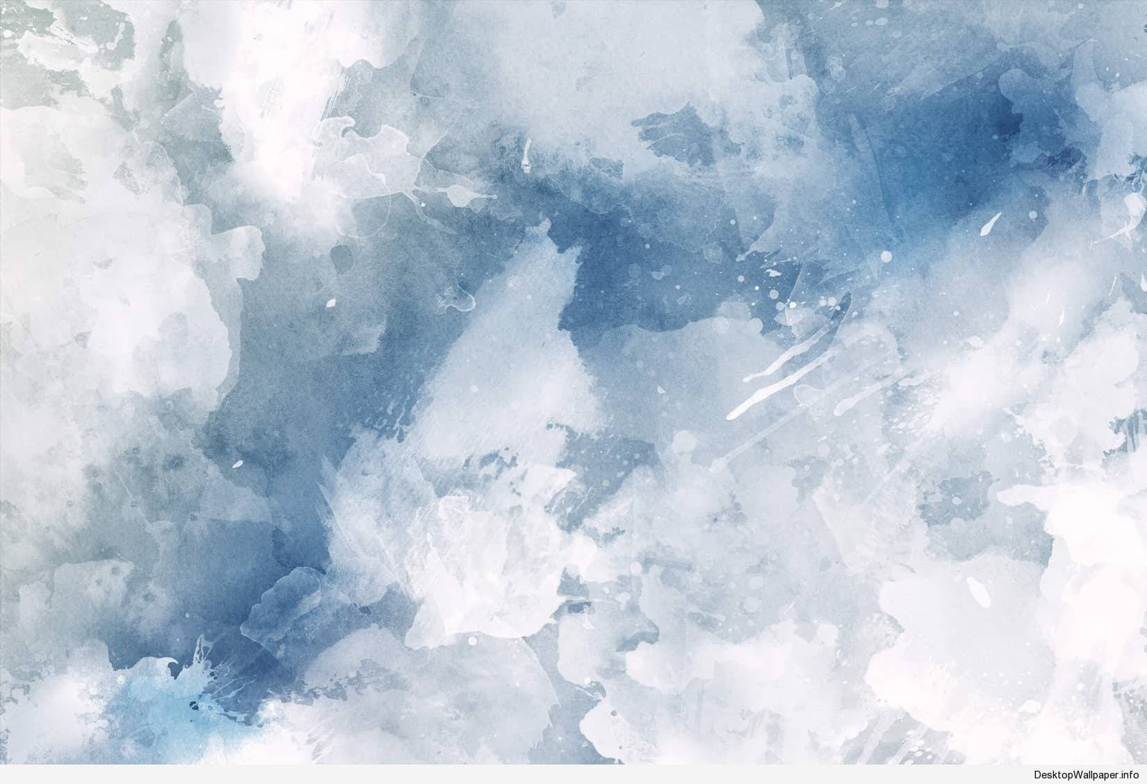 An Abstract Watercolor Art Canvas Of Blue And White Clouds Wallpaper