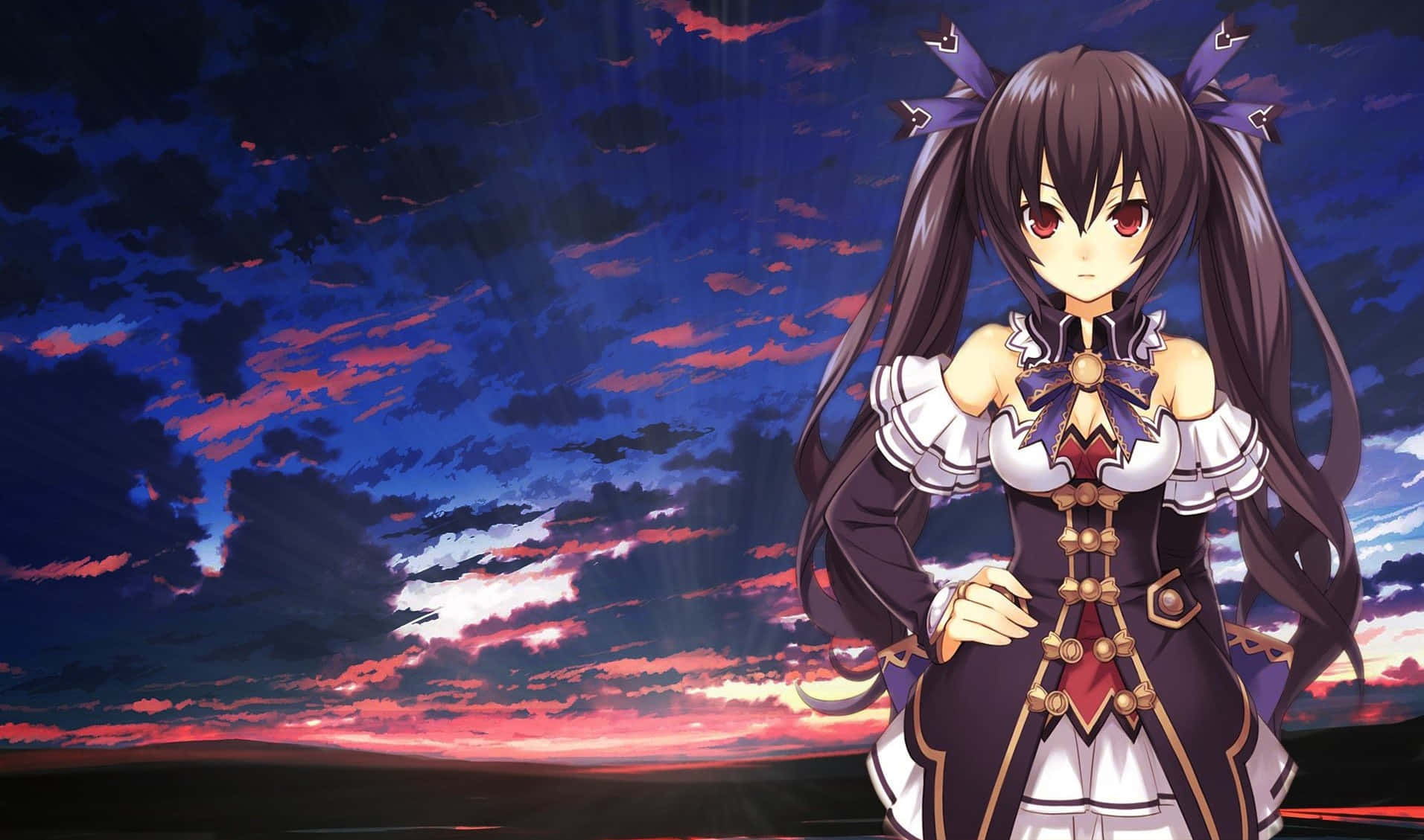 An Intense Look Into The Fantasy World Of Hyperdimension Neptunia Wallpaper