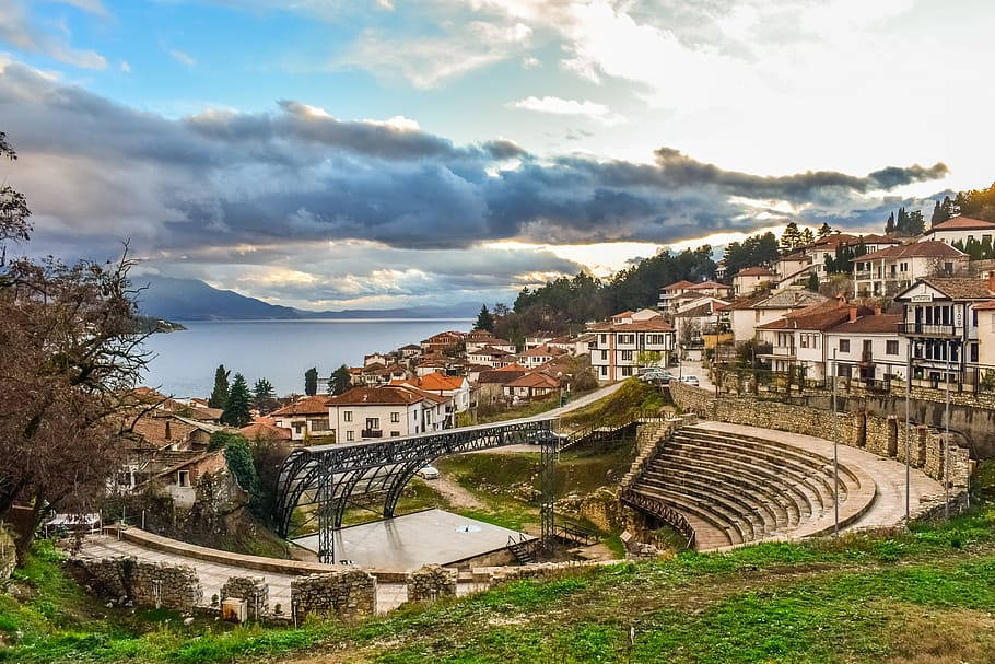 Ancient Theater Of Orid In North Macedonia Wallpaper