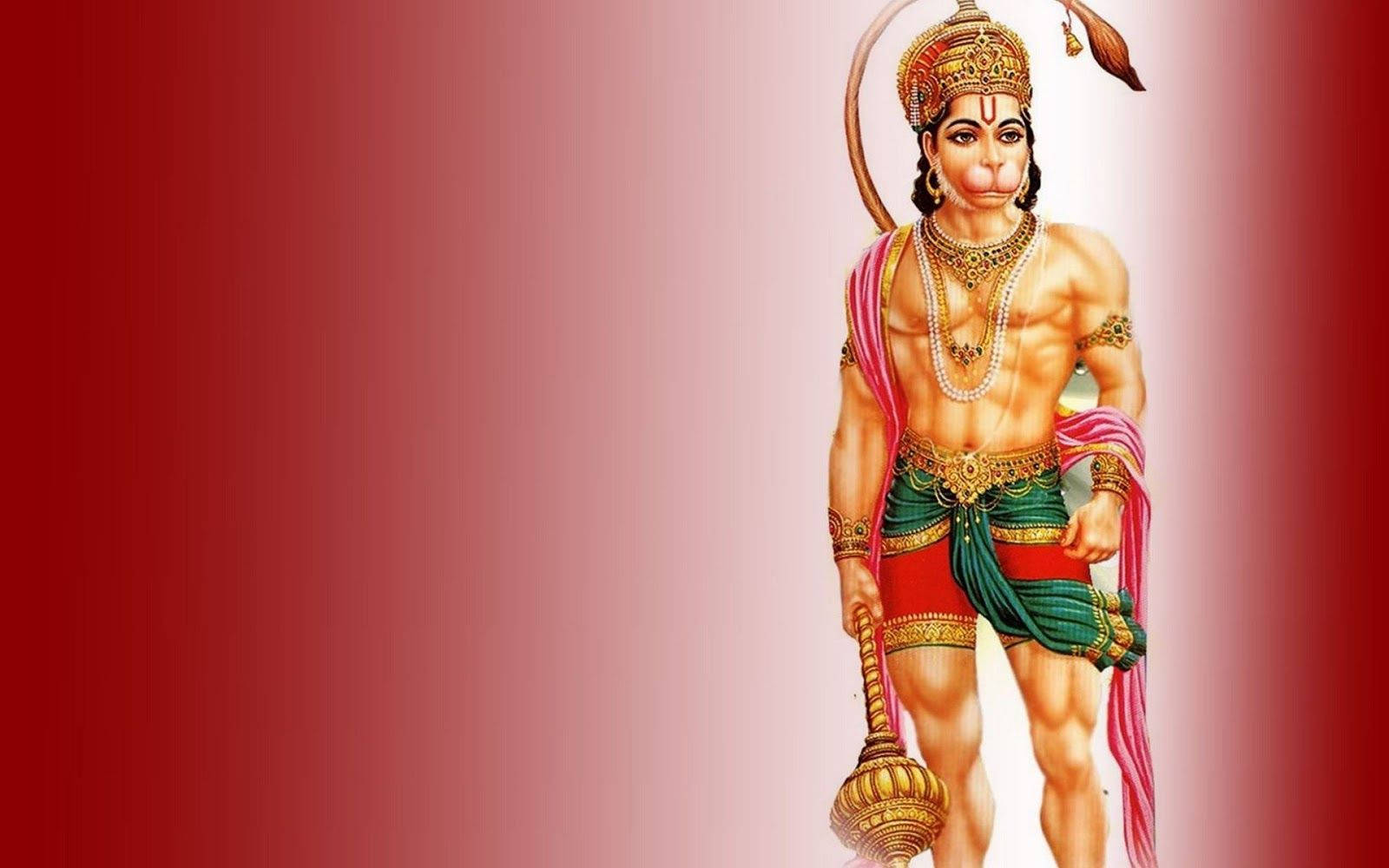 Angry Hanuman With Golden Mace Wallpaper