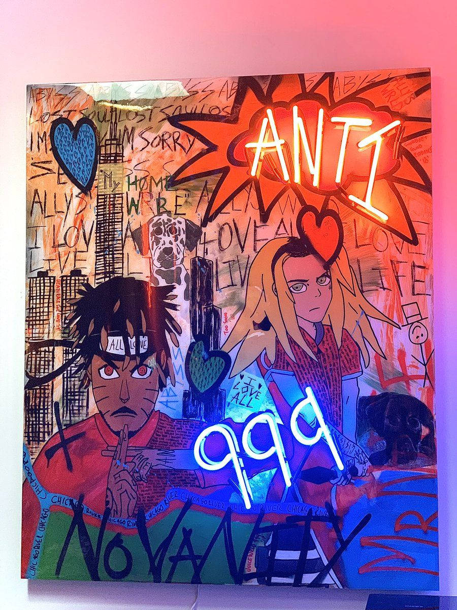 Animated Juice Wrld And Ally Lotti Wallpaper