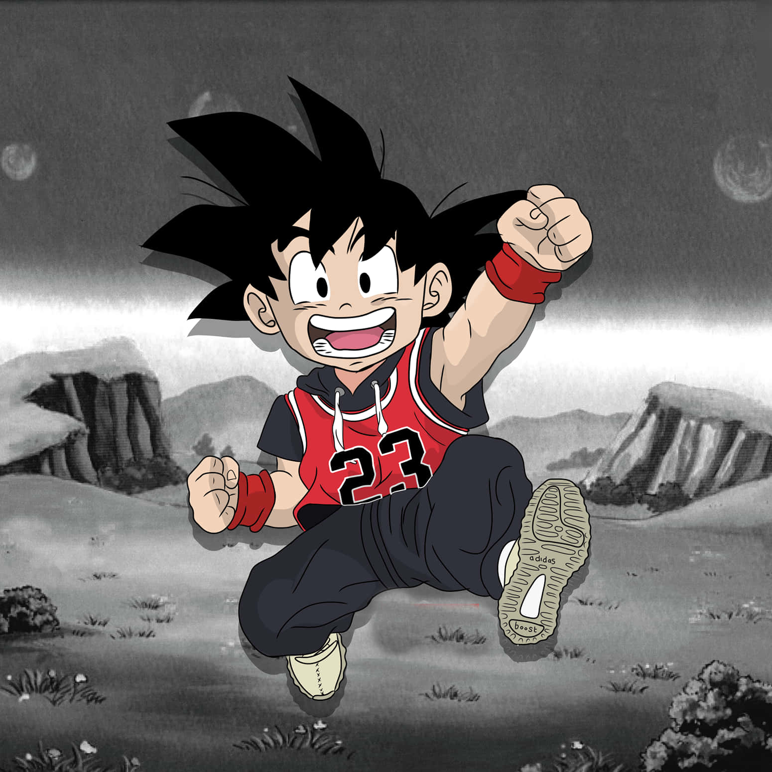 Anime Cartoon Goku Wearing Bulls 23 Jersey Wallpaper