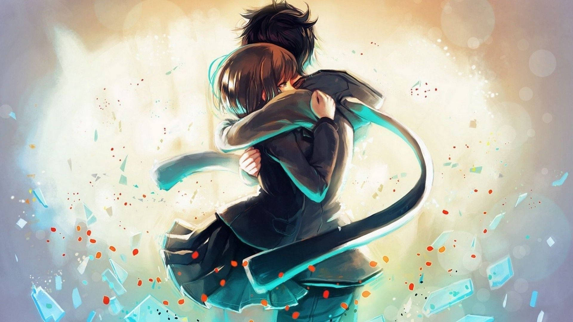 Anime Cute Couple Drawing Wallpaper