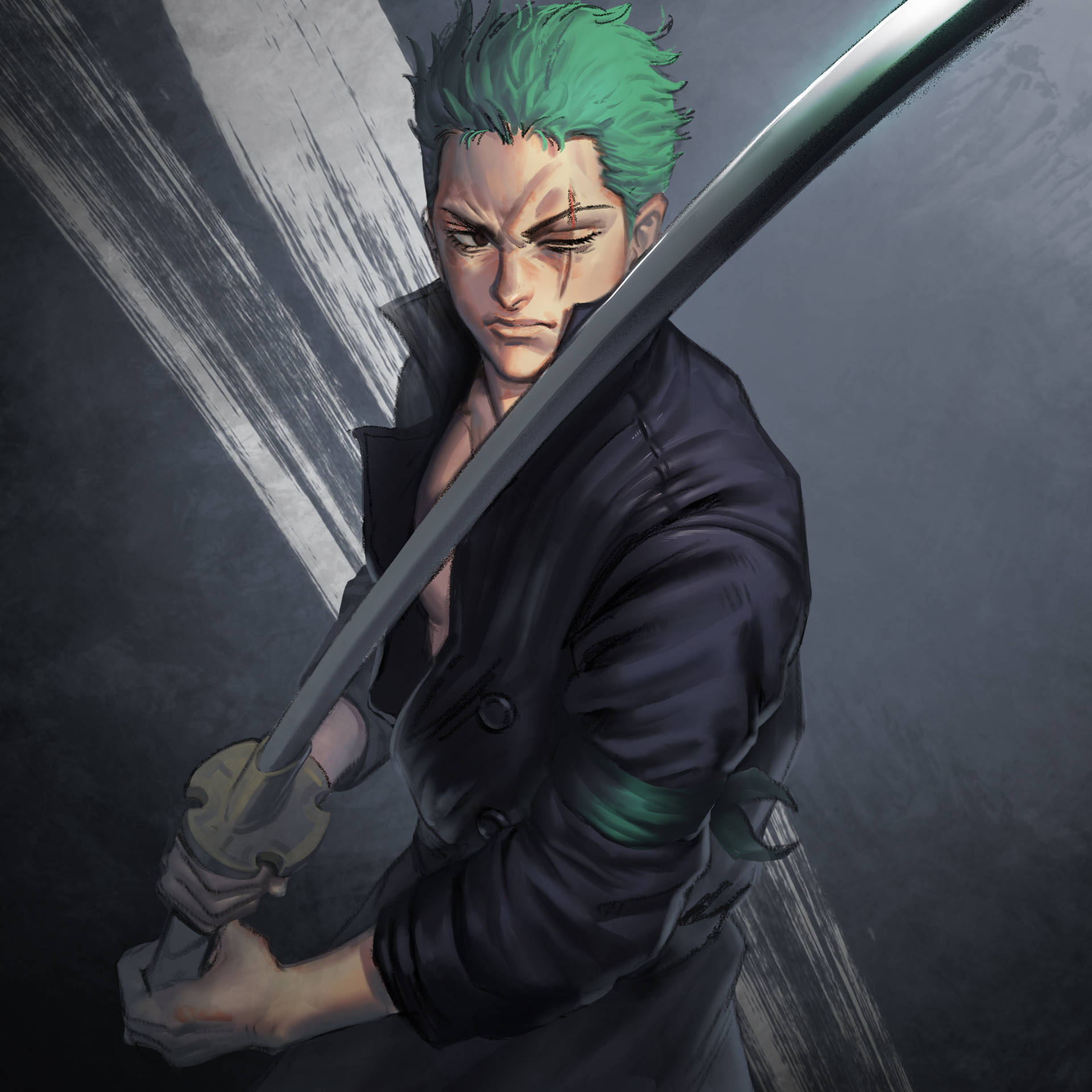 Anime Digital Painting Roronoa Zoro Pfp Wallpaper