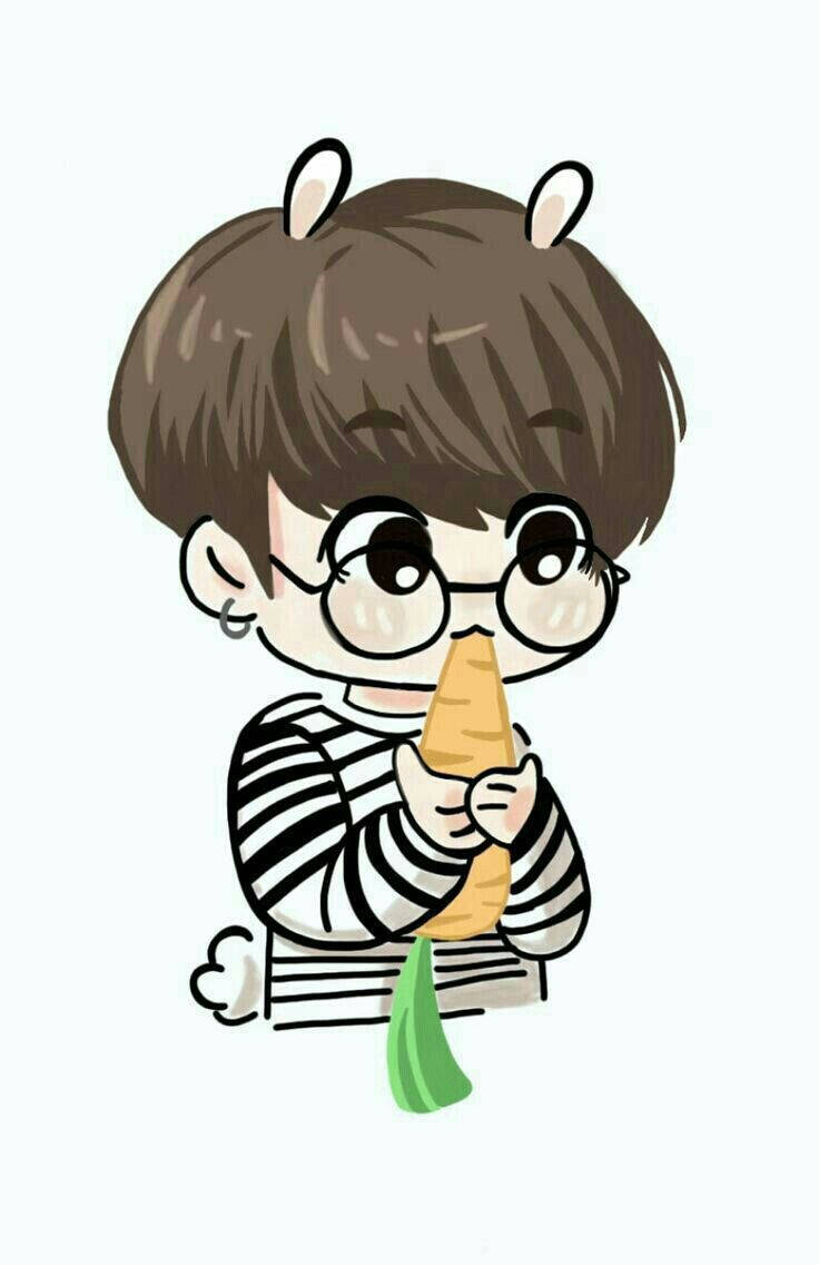 Anime Jungkook Munching On A Carrot Wallpaper