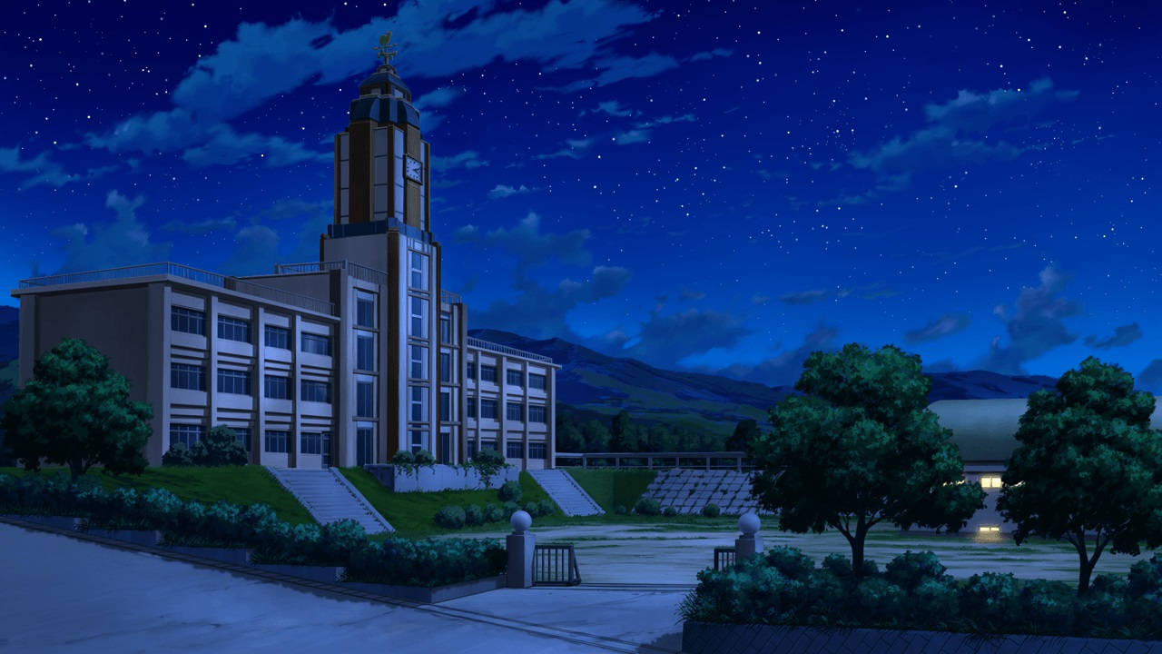 Anime School Scenery Hero High My Hero Academia At Night Wallpaper