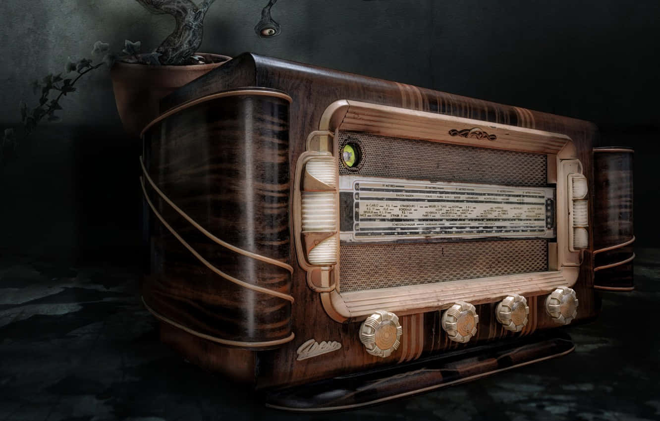 Antique Brown Tsf Radio Receiver Wallpaper