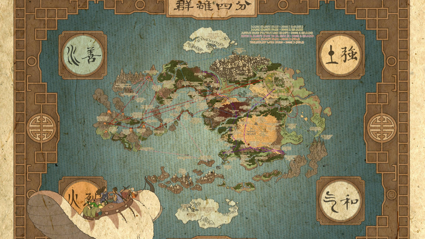 Appa Hovering On The Map Wallpaper
