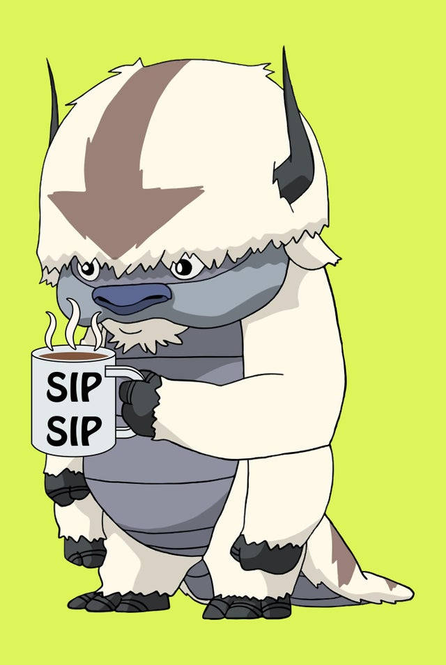 Appa Sipping Coffee Wallpaper