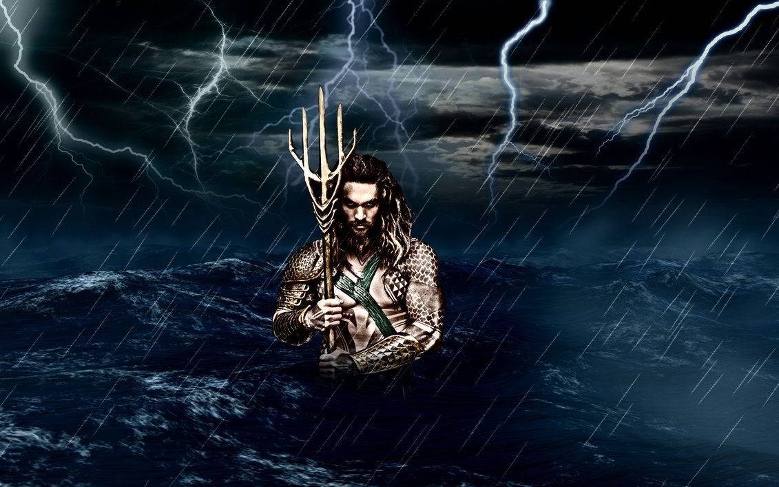 Aquaman Taming The Raging Sea Wallpaper