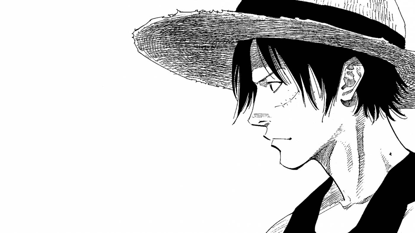 Artistic Luffy Black And White Manga Wallpaper