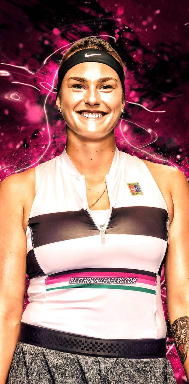 Aryna Sabalenka With Pink Aura Wallpaper