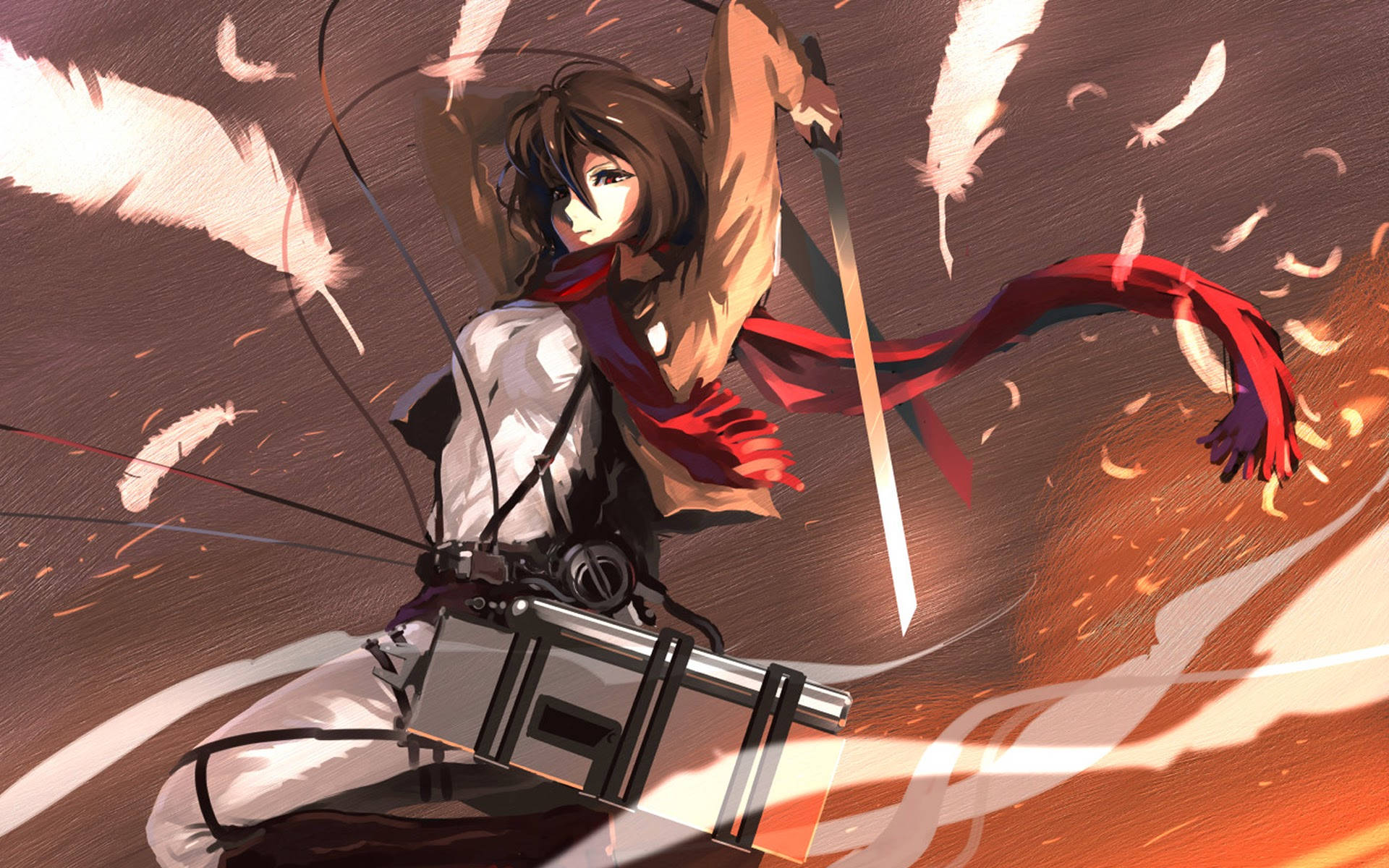 Attack On Titan Pc White Feathers Wallpaper