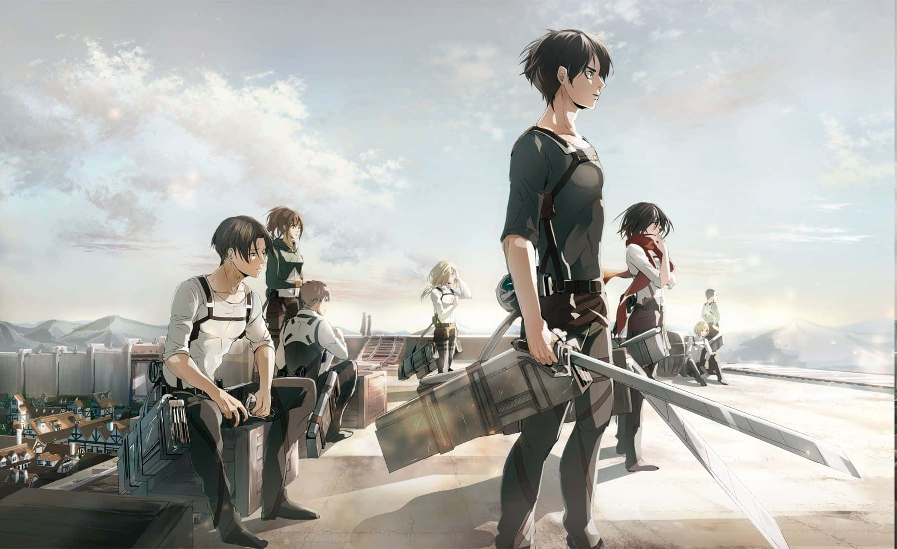 Attackon Titan Scouts Readyfor Battle Wallpaper