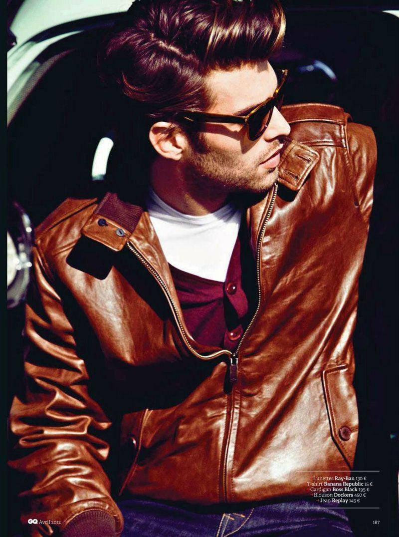 Attitude Boy Wearing Brown Leather Jacket Wallpaper
