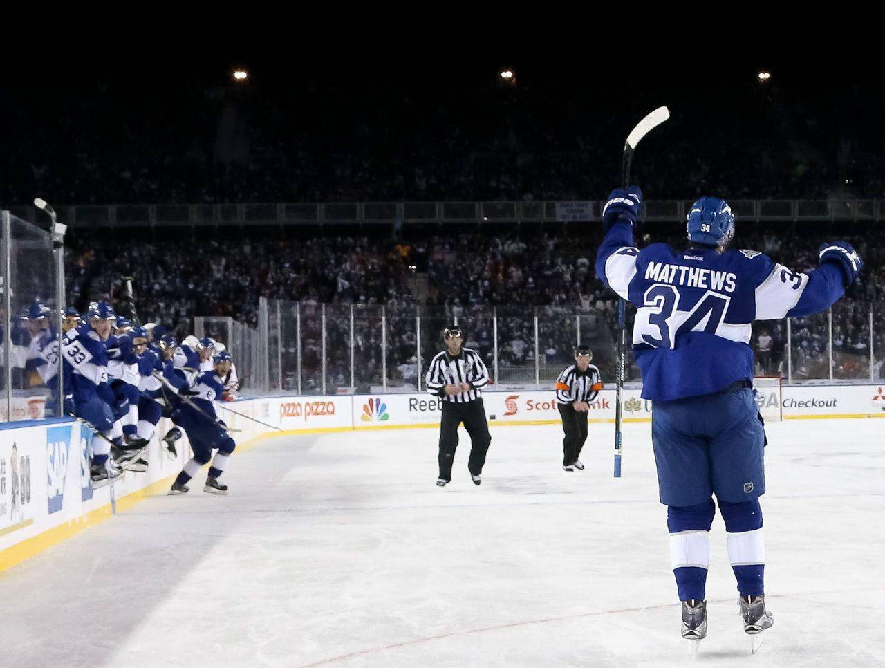 Auston Matthews, #34, Displaying Excellence On Ice Wallpaper