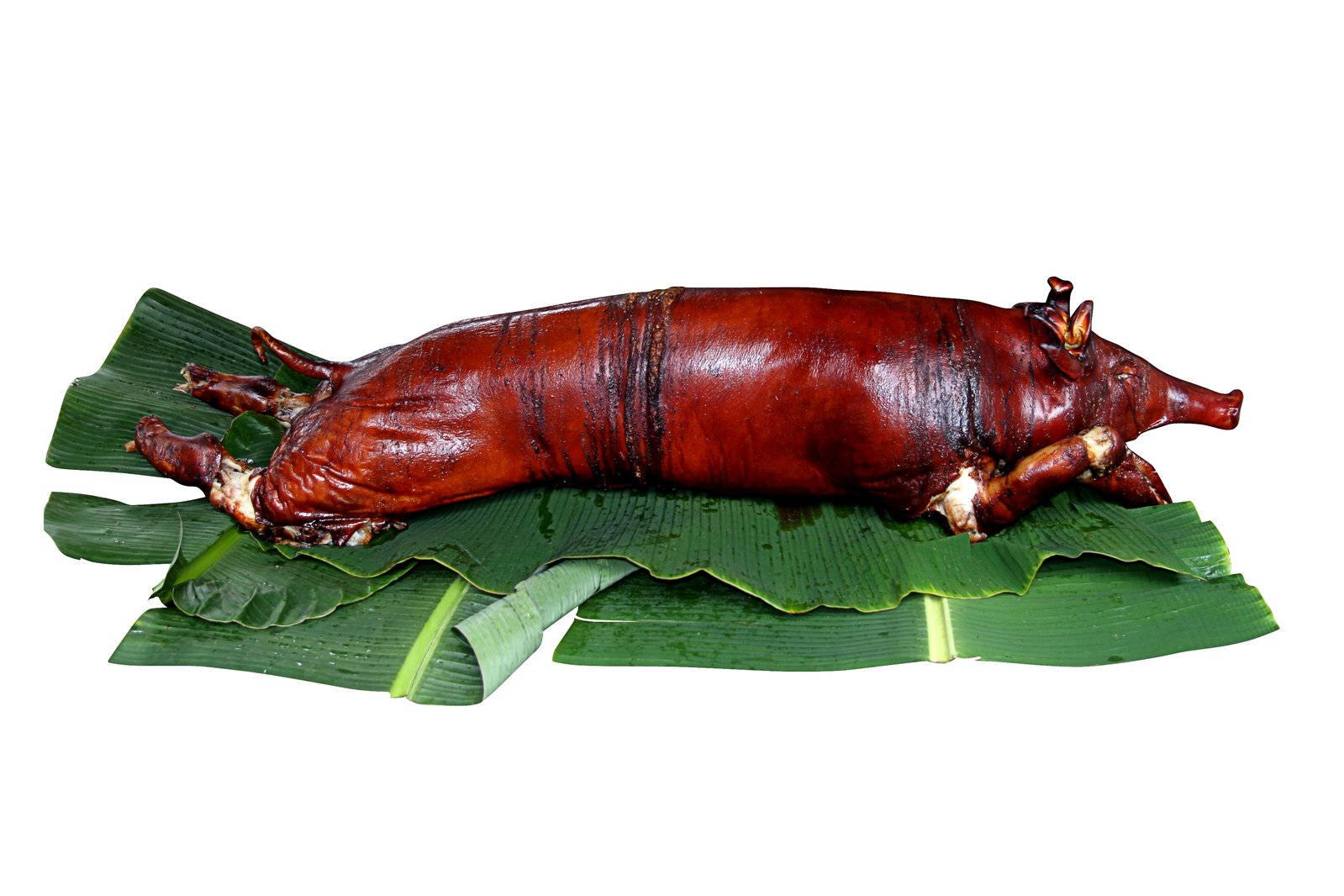 Authentic Lechon Roast On Banana Leaves Wallpaper