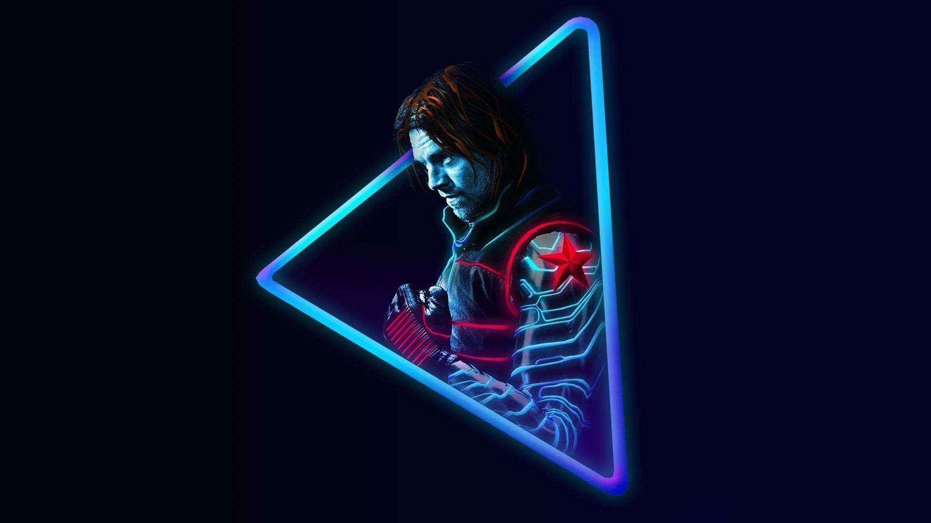 Avengers Neon Bucky Barnes Desktop Wallpaper