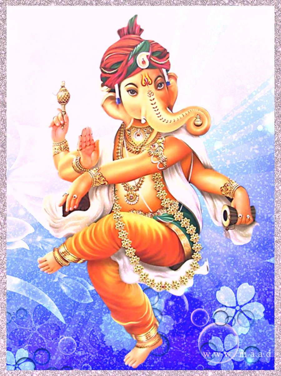 Bal Ganesh Balancing On One Foot Wallpaper