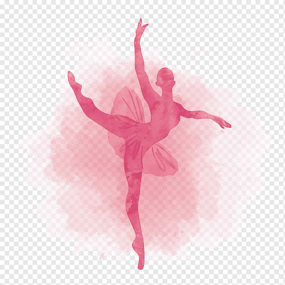 Ballerina Dancer Pink Watercolor Art Wallpaper