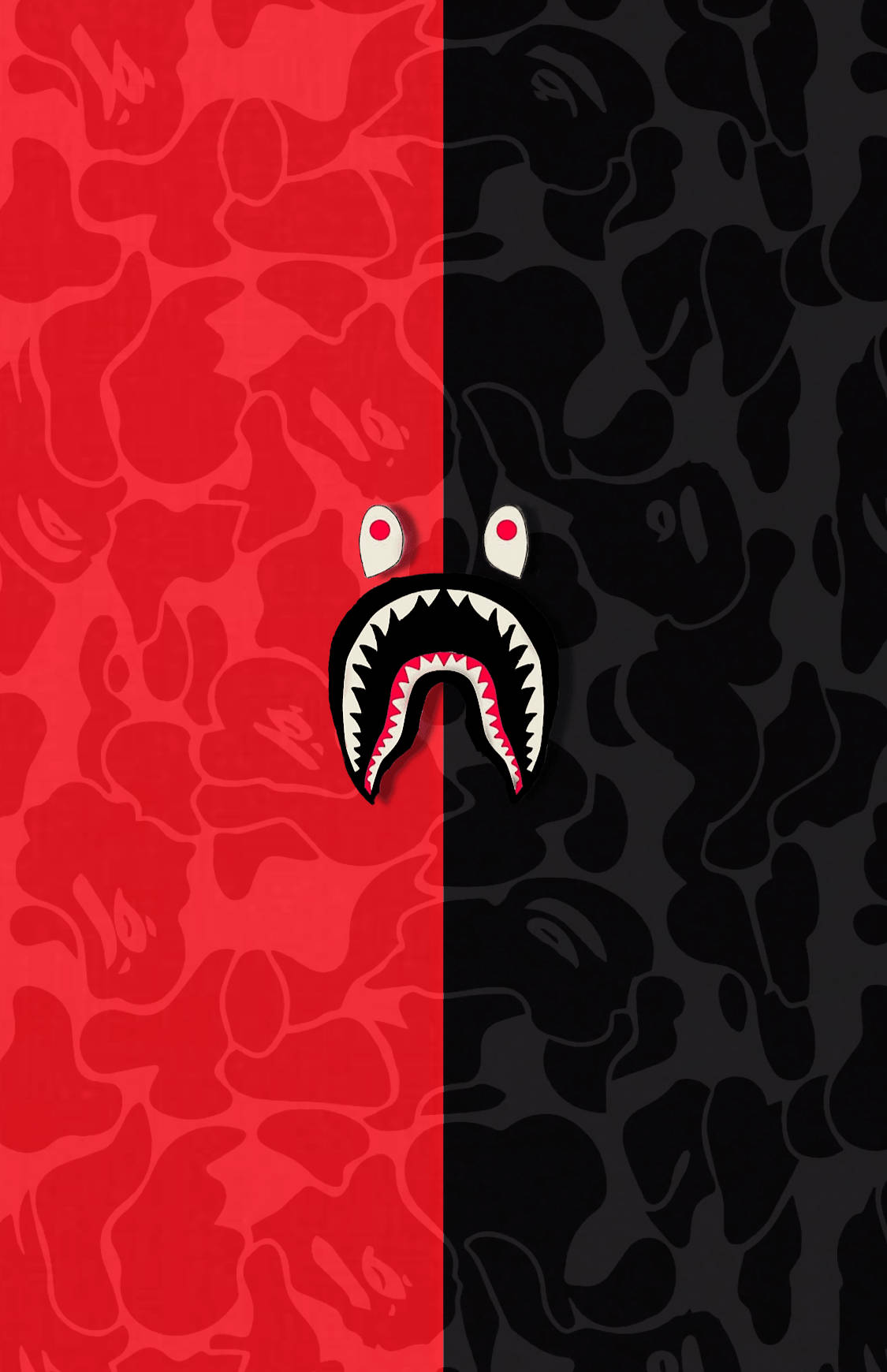 Bape Hype Shark Red Black Wallpaper