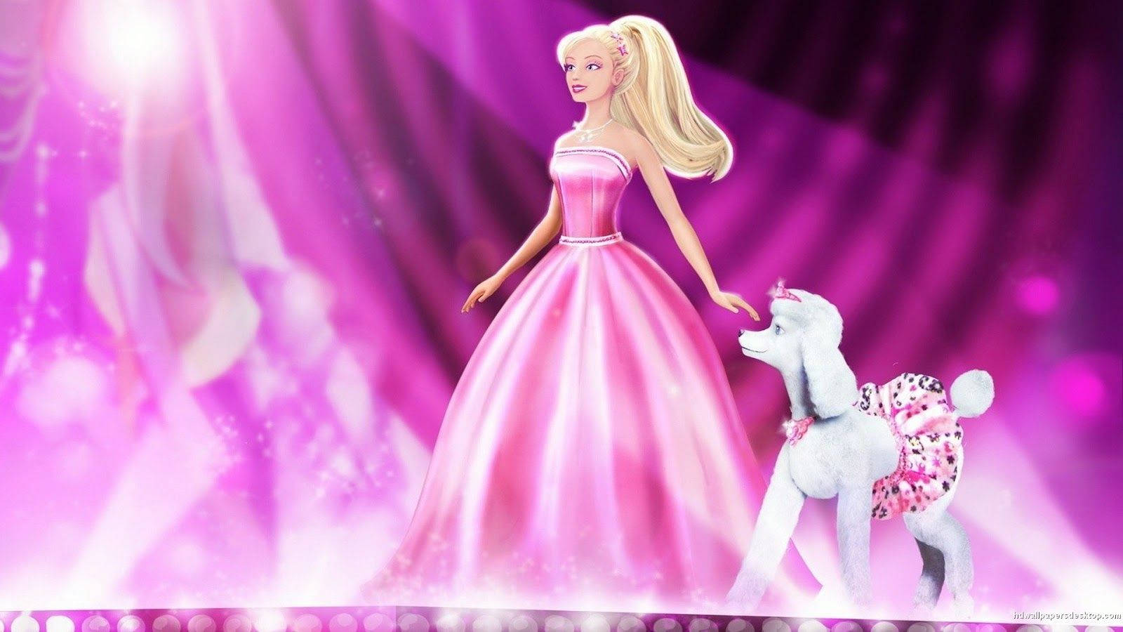 Barbie, The Epitome Of Creativity, With Her Trusty Pup In The Spotlight. Wallpaper