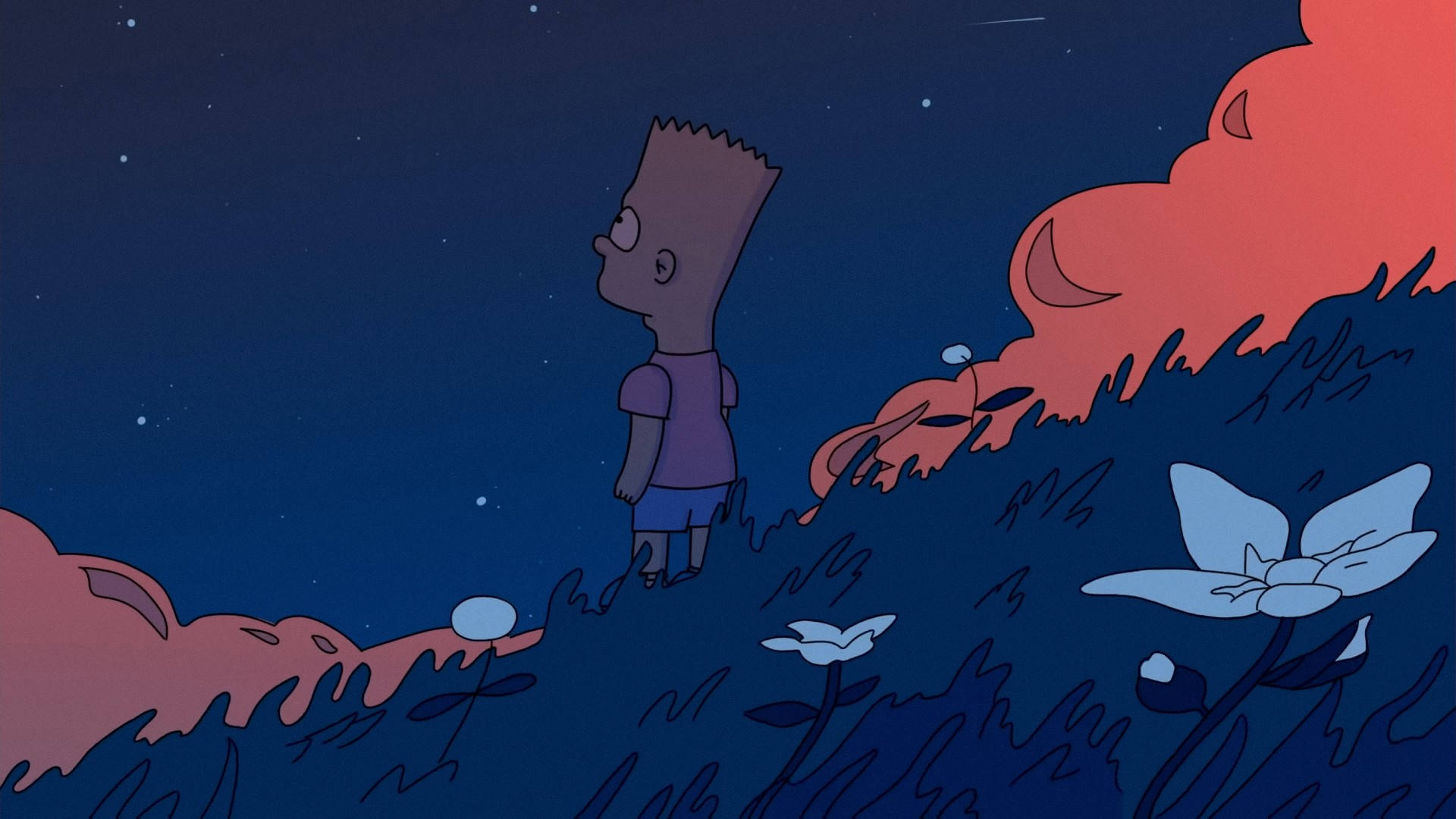 Bart Sad Staring At Sky Wallpaper