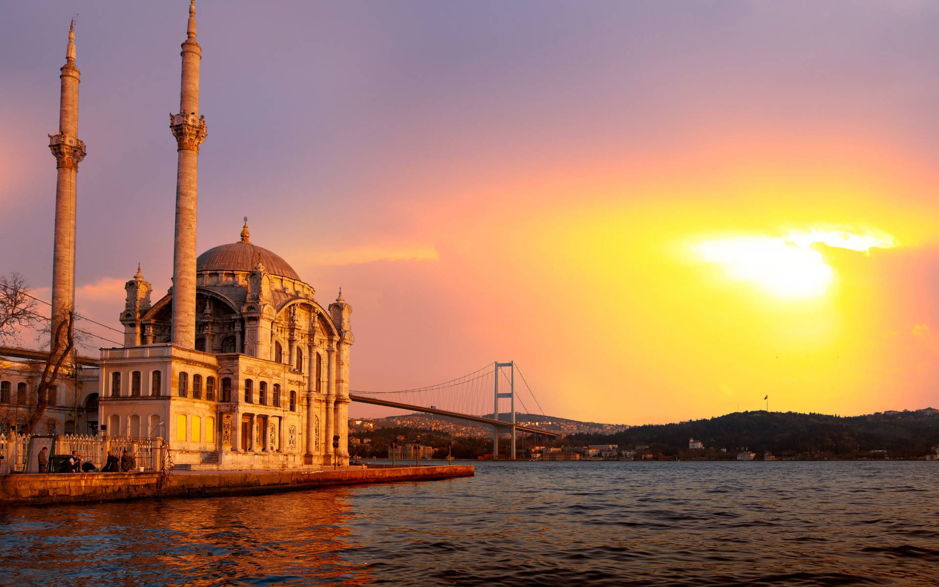 Beautiful Mosque Ortaköy Sunset Wallpaper