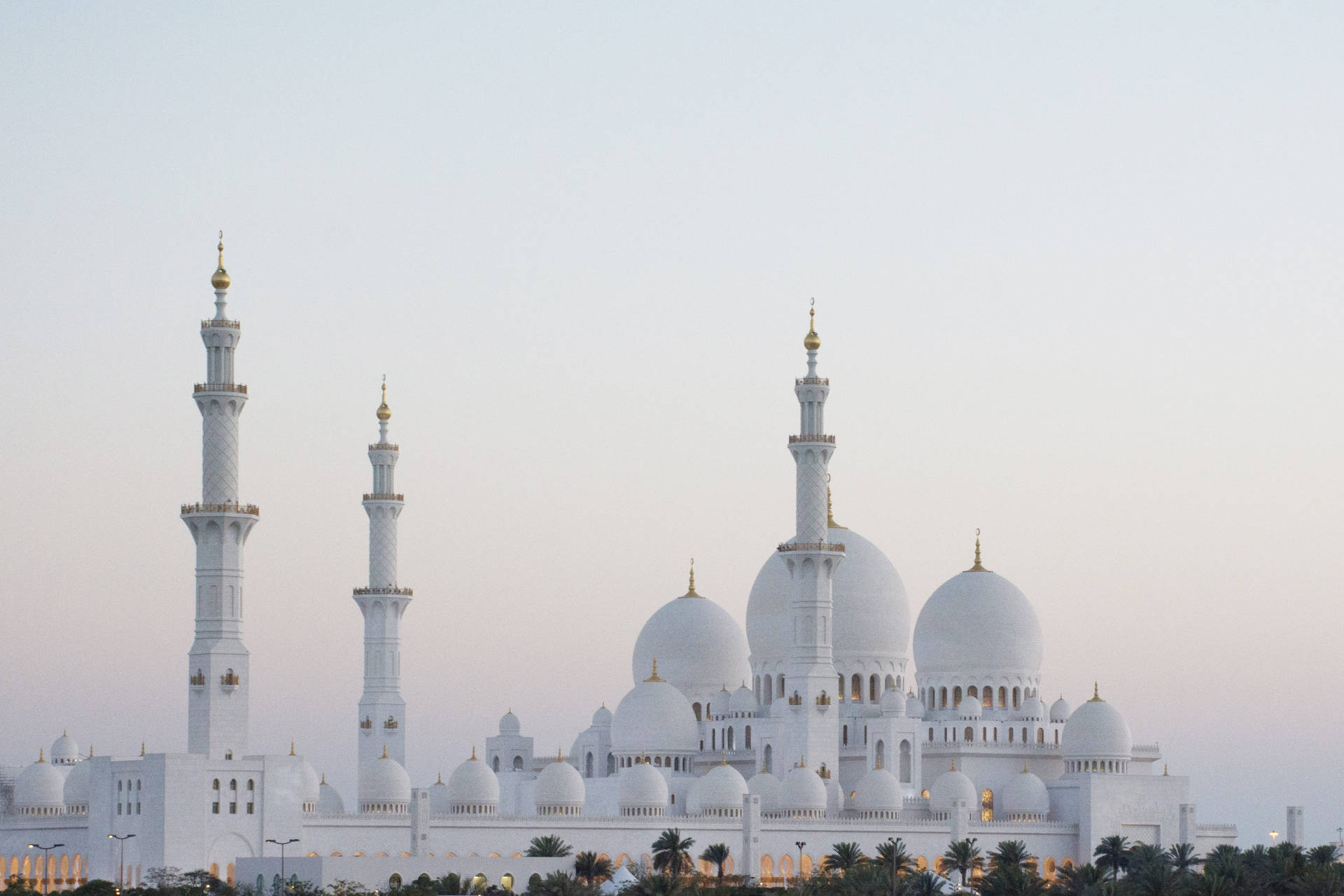 Beautiful Mosque Under Clear Sky Wallpaper