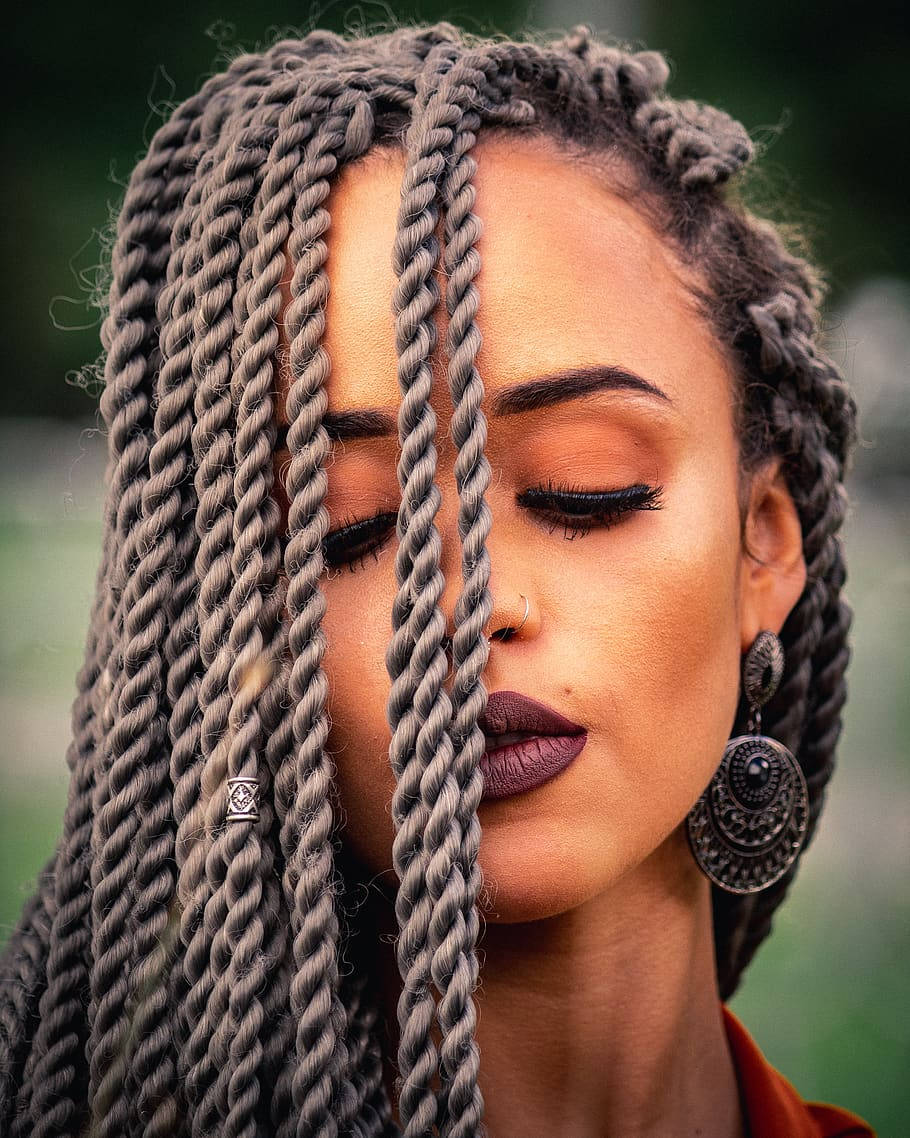 Beautiful Woman With Braids Wallpaper