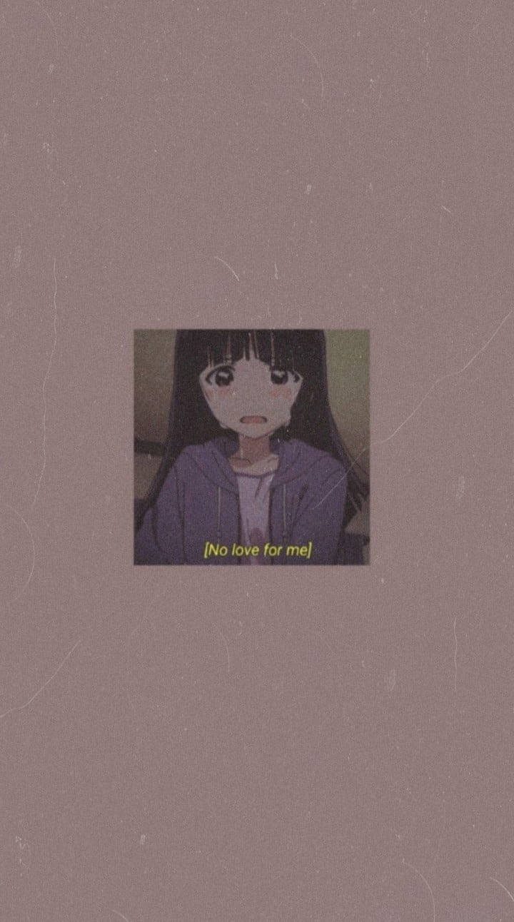 Beige Sad Aesthetic Anime Girl Wallpaper