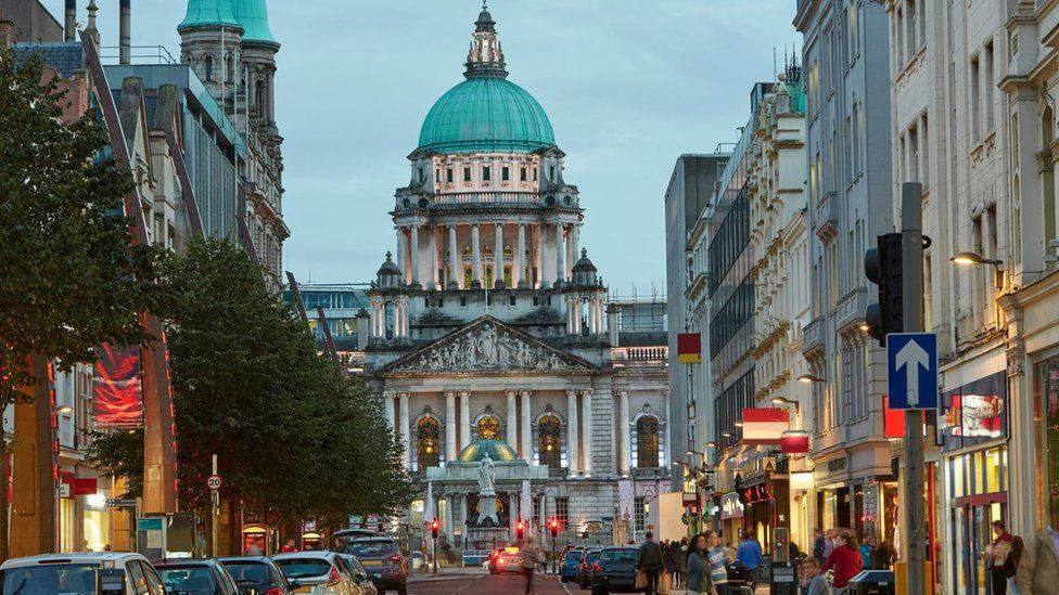 Belfast City Hall Illuminated At Dusk Wallpaper