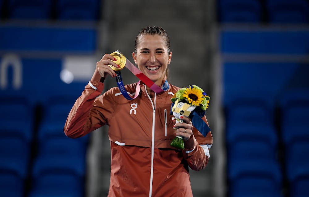 Belinda Bencic Glowing With Gold Medal Achievement Wallpaper