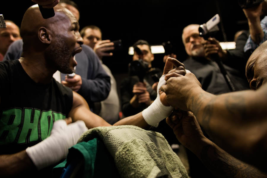 Bernard Hopkins In Front Of Many Cameras Wallpaper