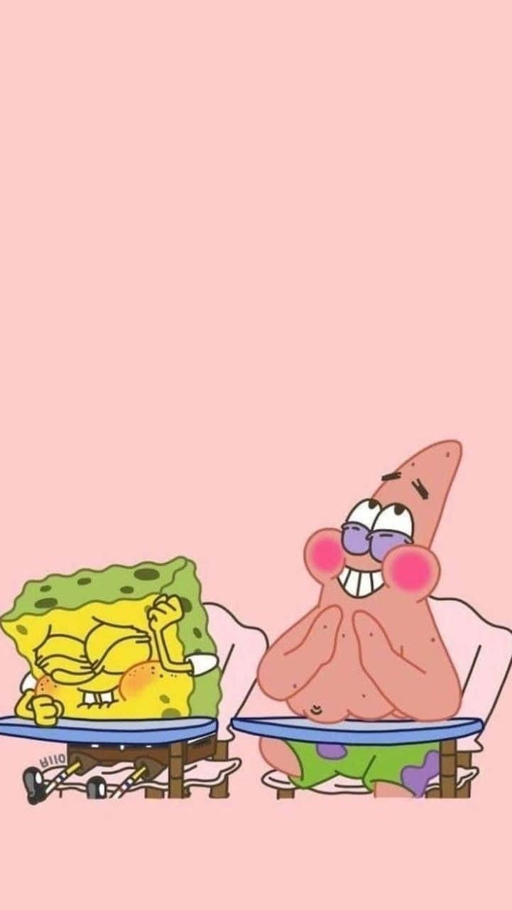 Best Friend Aesthetic Desk Chair Spongebob Wallpaper