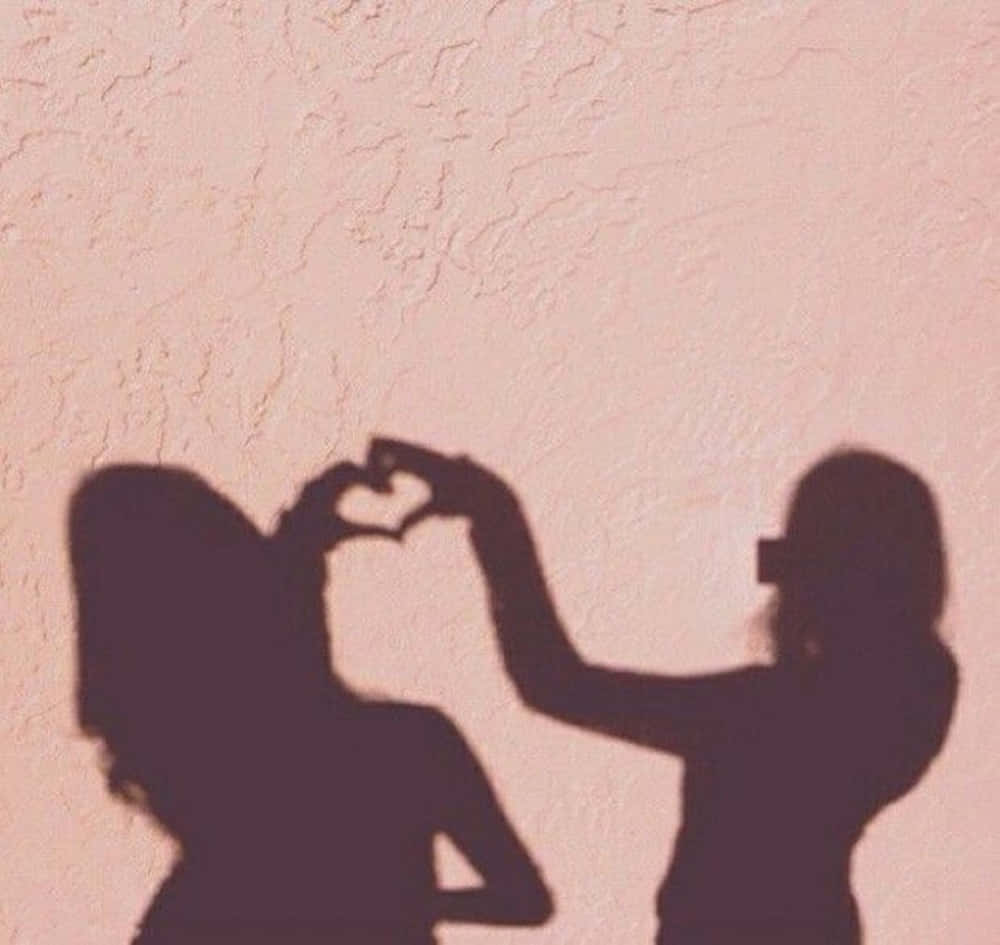 Best Friend Aesthetic Shadow Hand Heart Wallpaper