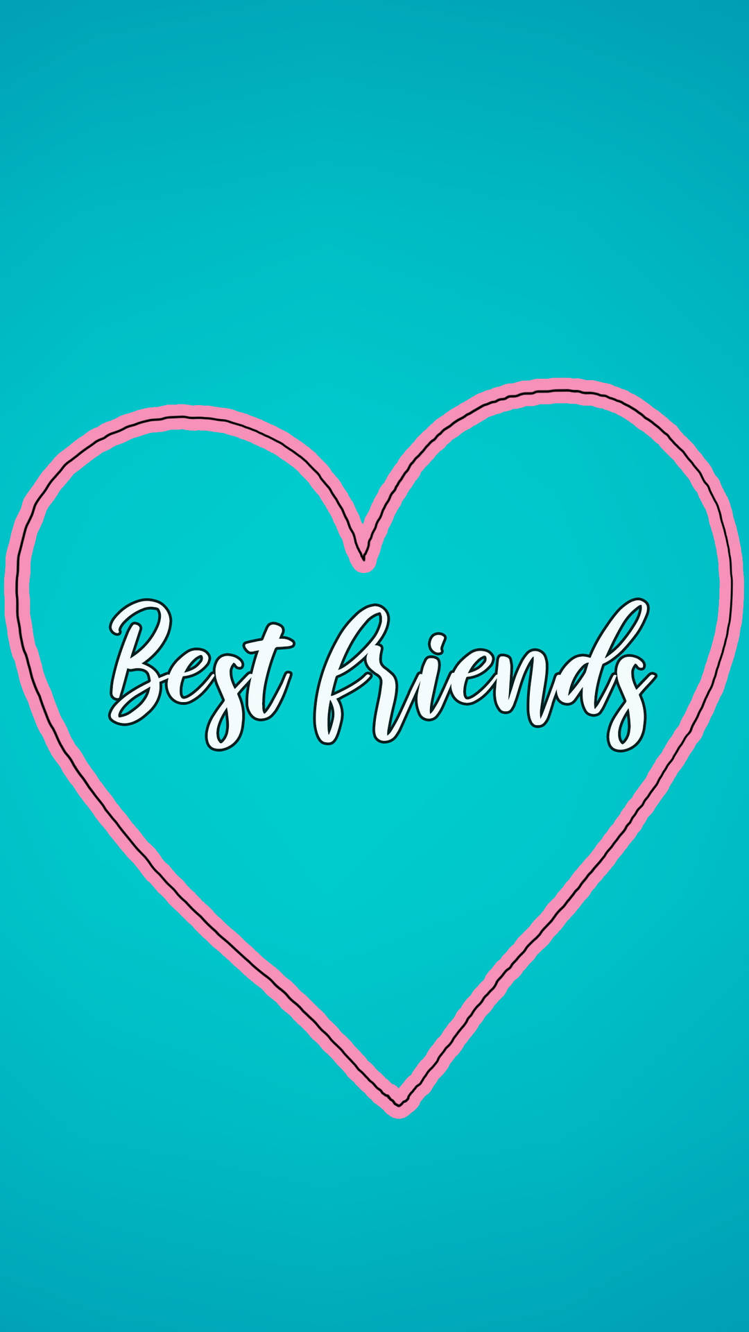 Best Friends Heart Girly Bff Wallpaper