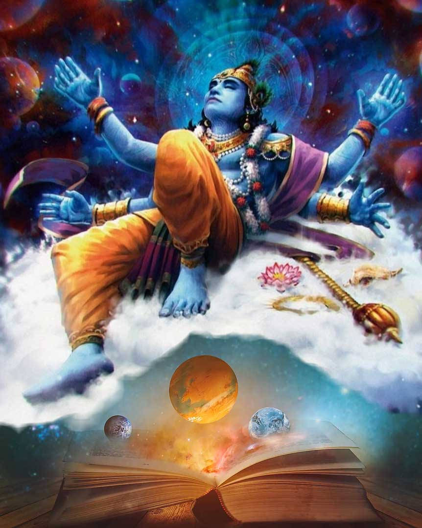 Bhagavad Gita Galaxy Digital Art Wallpaper