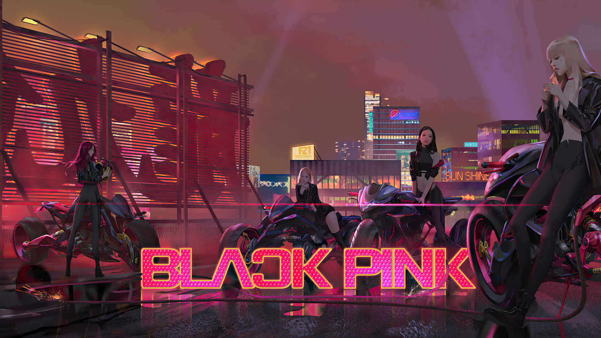 Biker Art Blackpink Desktop Wallpaper