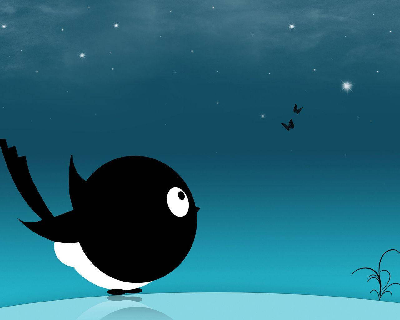 Bird Looking At The Sky Cute Computer Wallpaper