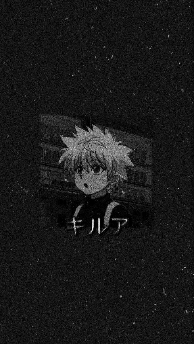 Black Aesthetic Anime Killua Katakana Wallpaper