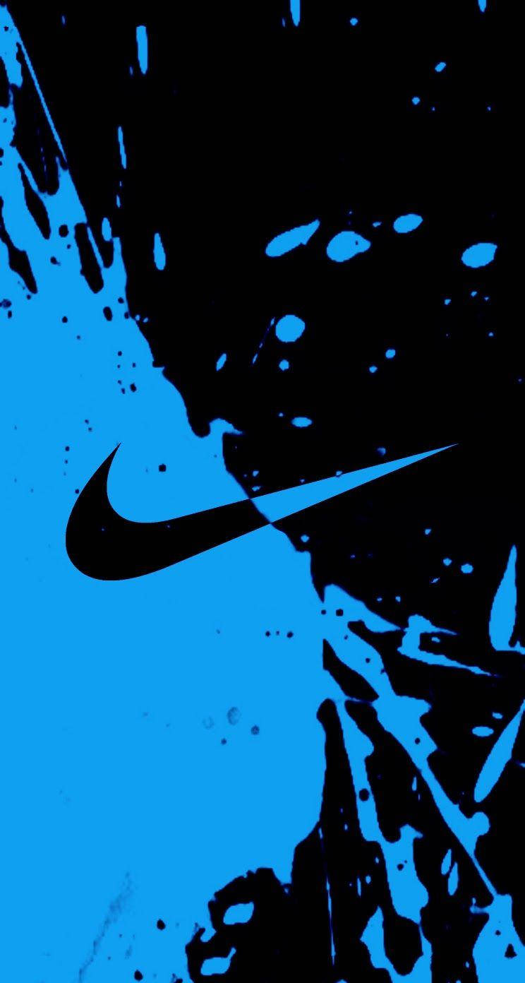 Black And Blue Nike Iphone Logo Wallpaper