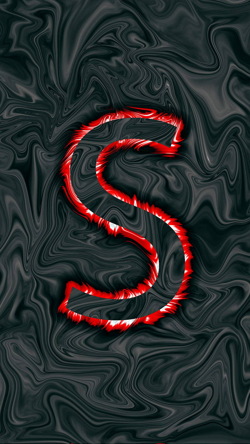 Black And Red Abstract S Letter Wallpaper