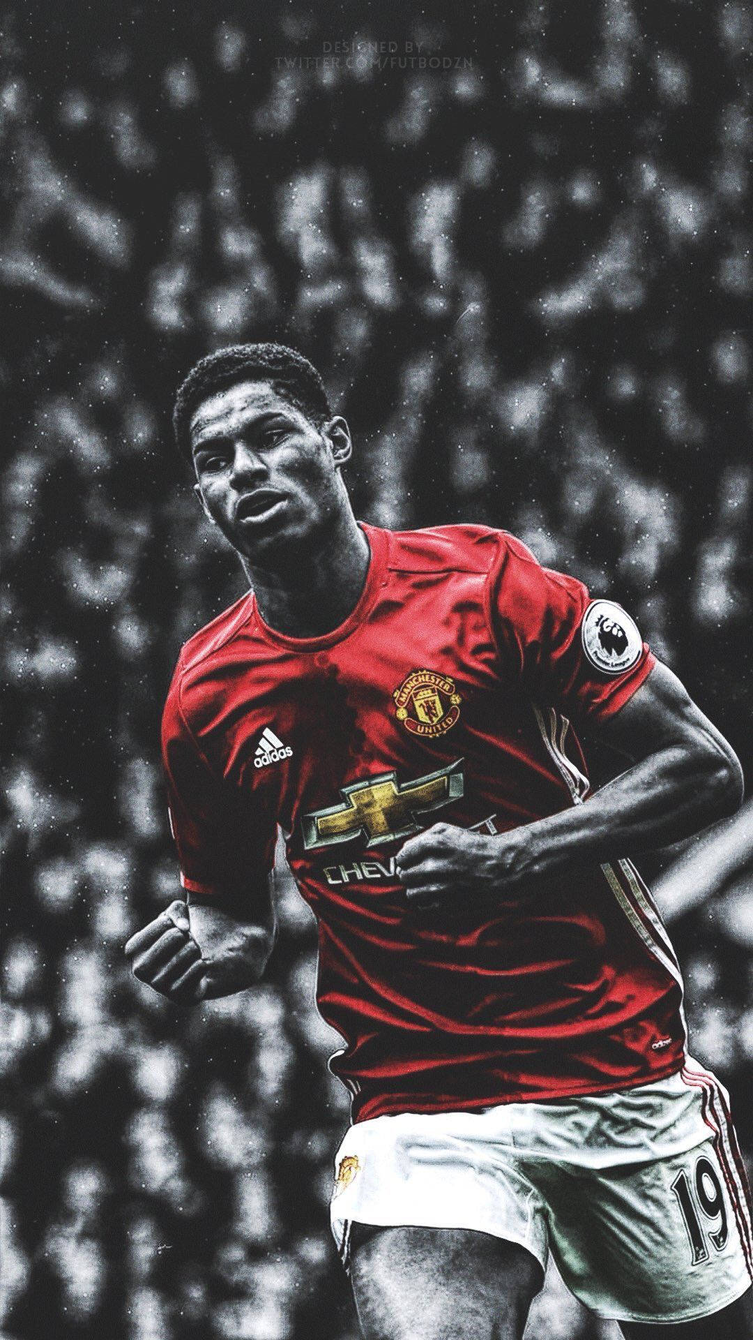 Black And Red Marcus Rashford Wallpaper