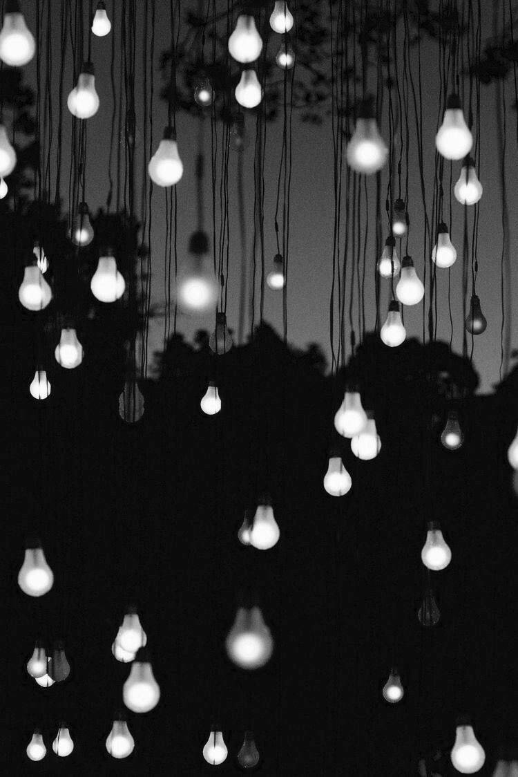 Black And White Aesthetic Numerous Lightbulbs Wallpaper