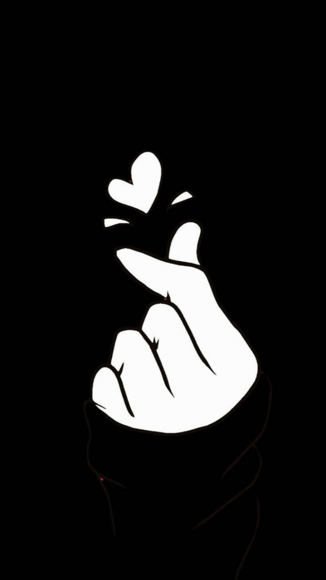 Black And White Finger Heart Wallpaper