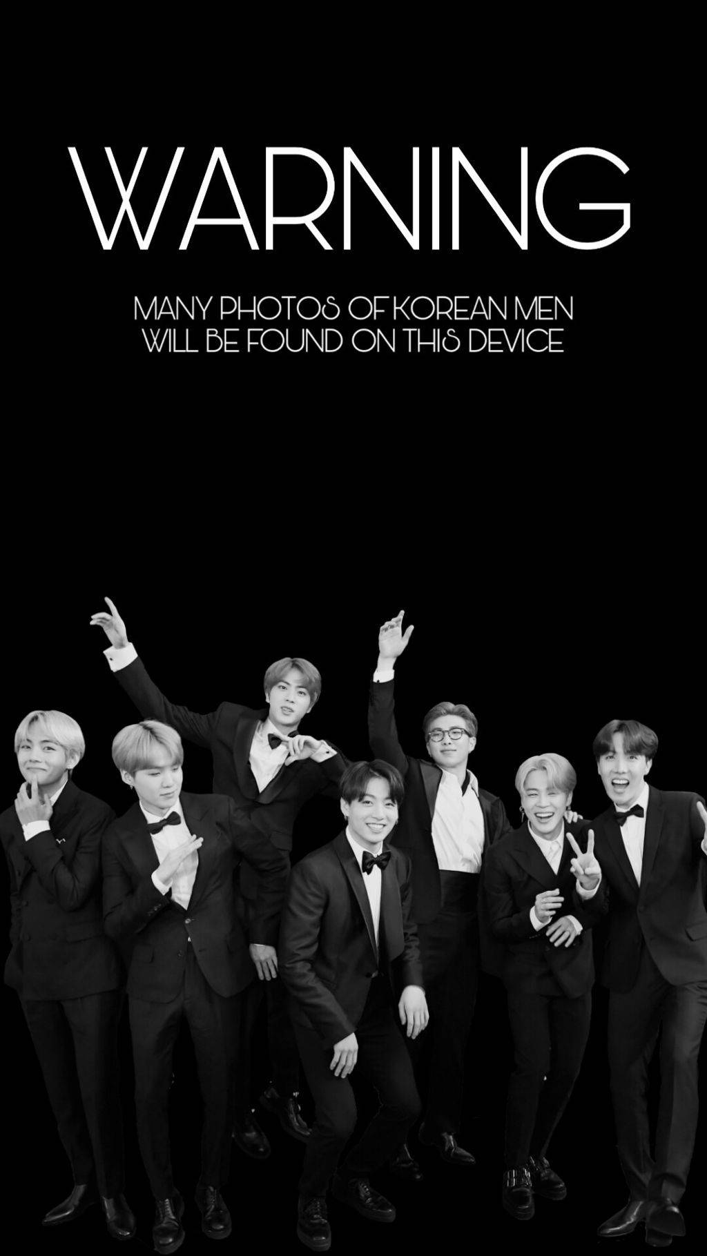 Black And White Funny Bts Lockscreen Wallpaper