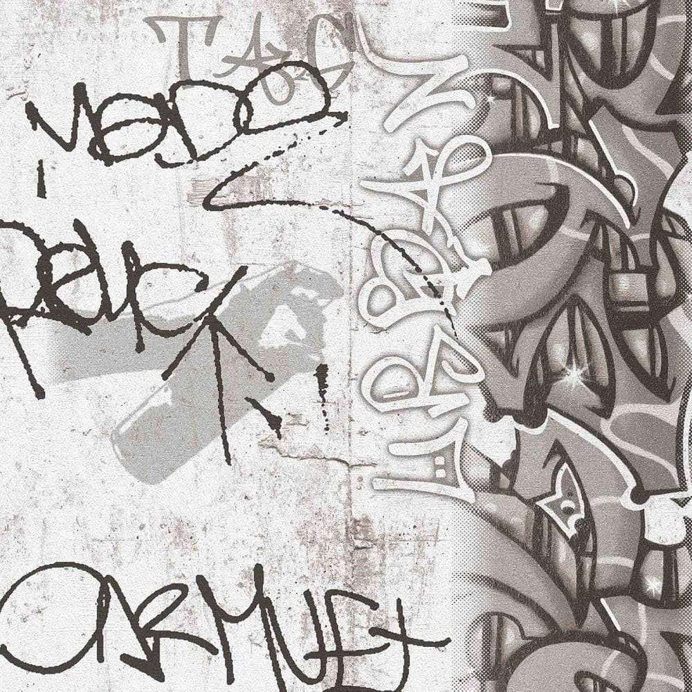 Black And White Graffiti Spray Paint Wallpaper