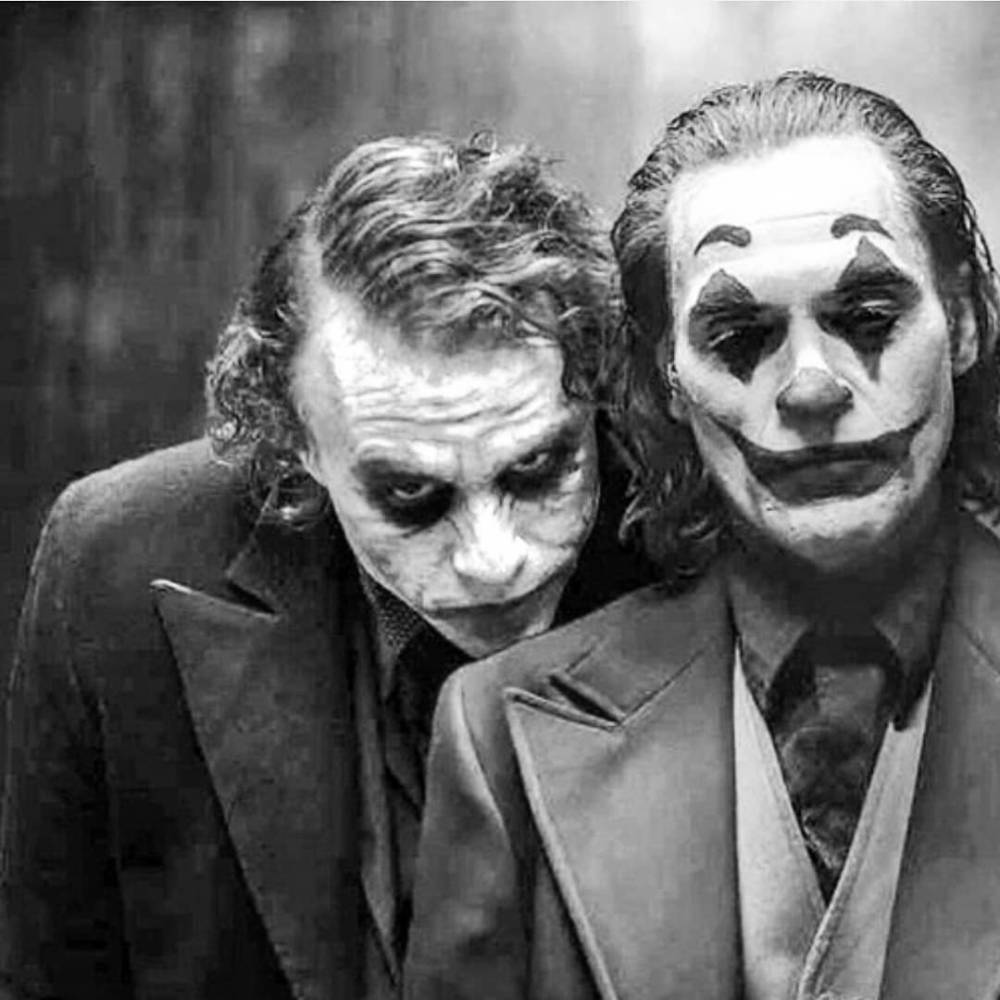 Black And White Joker Joaquin And Heath Wallpaper