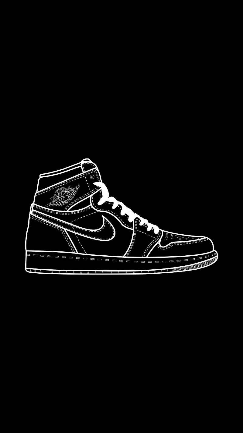 Black And White Nike Air Jordan 1 Wallpaper